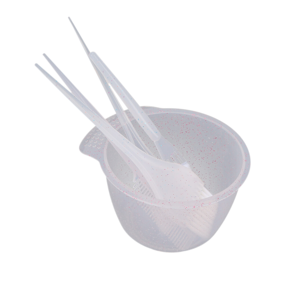 Professional Hair Dye Coloring Kit Hair Color Bowl Hair Dyeing Brush DIY Hair Bleaching ToolsTransparent