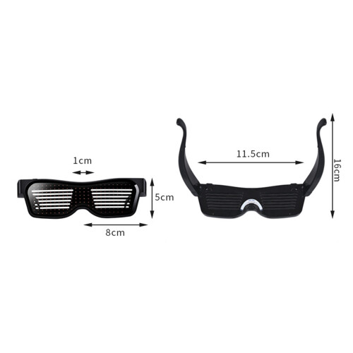 USB aufladbare LED-Brille mit App-Steuerung, Rot, ABS-Material 1