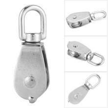 Poulie pivotante en acier inoxydable 304 M20, 75 kg, argent