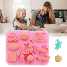 Moule à gâteau d'Halloween en silicone rose 8,5x6,8 cm 45 g