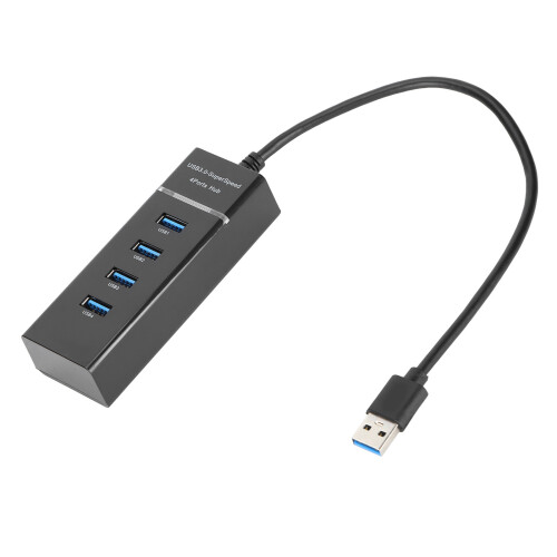 HUB USB 3.0 a 4 porte sottile in ABS Windows OS X Linux