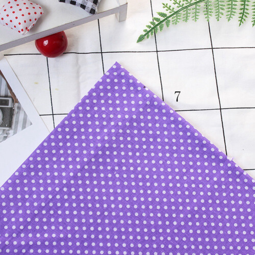 7pcs 25*25cm Cotton Fabric DIY Assorted Squares Pre Cut Bedding Kit Quarters Bundle Purple Dot 2