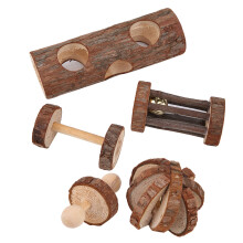 Lot de 5 jouets en bois pour hamster, 15  5 cm, couleur aléatoire