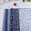 Set da 7 pezzi di quadrati in cotone da 25x25 cm, blu scuro 10