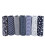 Set da 7 pezzi di quadrati in cotone da 25x25 cm, blu scuro 13