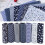 Set da 7 pezzi di quadrati in cotone da 25x25 cm, blu scuro 8