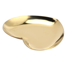Vassoio mini in acciaio inossidabile a forma di cuore dorato 42 g