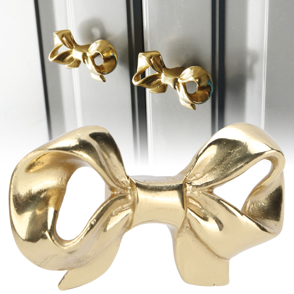Furniture Handle Nordic Light Luxury Brass Handmade Single Hole Bowknot Pulls For Cabinets Drawers Doors 5061322506255