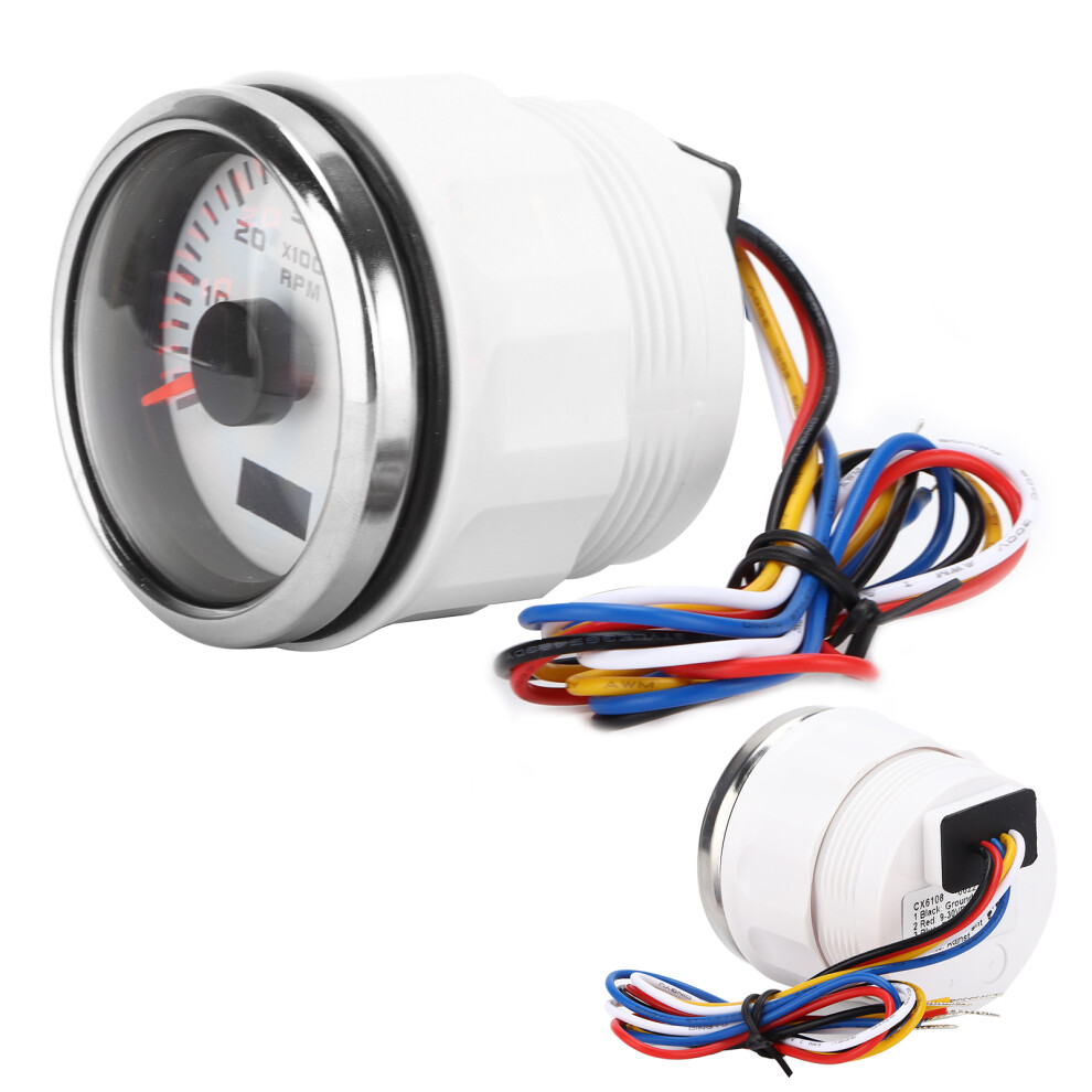 52Mm 6K Pointer Tachometer Gauge Ip67 Waterproof For 1Â8 Cylinder Motorcycle Gasoline Car Boat 8271322506491