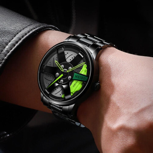 Orologio da uomo impermeabile con ruota cava 3D e quadrante da 4 cm 2
