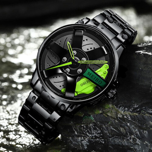 Orologio da uomo impermeabile con ruota cava 3D e quadrante da 4 cm
