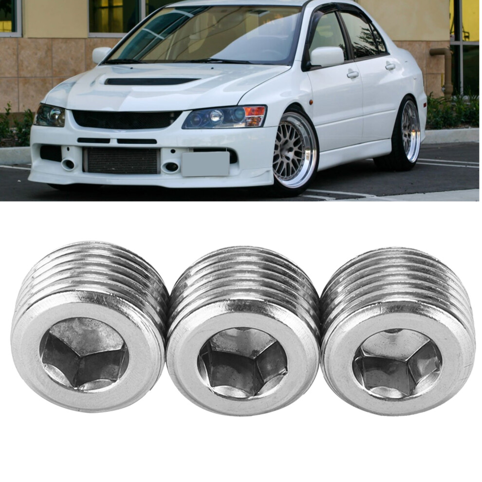 3Pcs 1/2In Npt Pipe Plug Male Thread Fitting Internal Hex Thread Connector Car Accessories 9321322509165