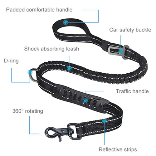 Dog Leash Multifunctional Strong Durable Buffer Training Traction Rope Pet SuppliesWithout Buckle 2