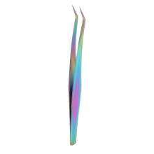 Pince à épiler incurvée pour cils - inox 12,5 x 0,9 cm
