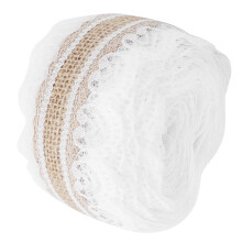 Nastro di iuta naturale 5,5 yd, 5x5 cm Lino/Pizzo fai-da-te