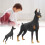 Dobermann noir modèle jouet 20x15,7x4,3 cm plastique 15