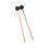 2 pezzi di bacchette da batteria con testa in gomma eterea 145x18x5mm 14