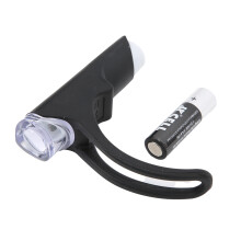 Lampe de vélo LED mini étanche à piles AA noire 3.1oz