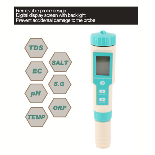 C-600 7-in-1 Penna tester portatile per l'acqua pH TDS EC 2