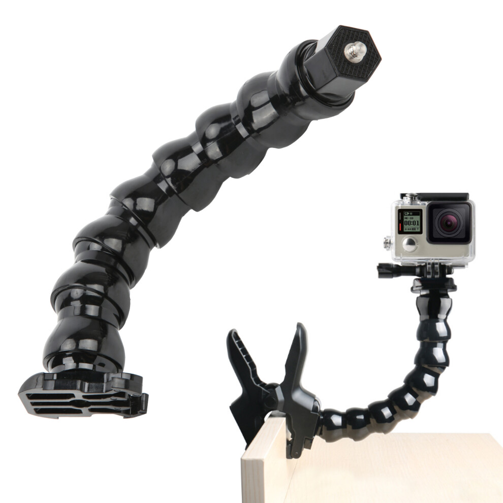 Flw 270 Flexible Monopod Gooseneck Jaws Mount 1/4In Screw To Riding Mount 8 Section Black 7601322515345
