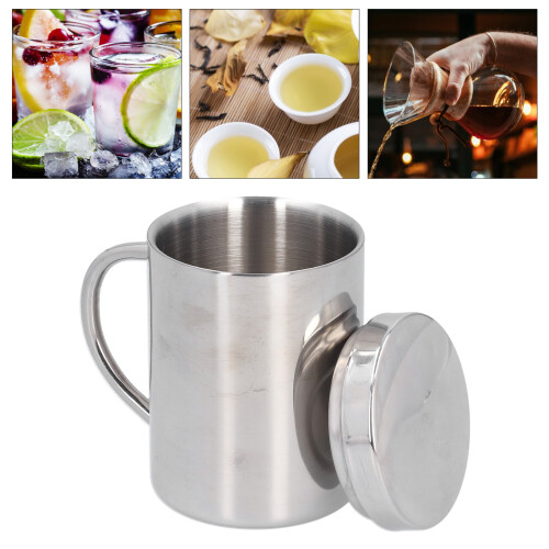 DoubleLayer Tazza per bambini 400 ml 8 cm 10,5 cm Argento