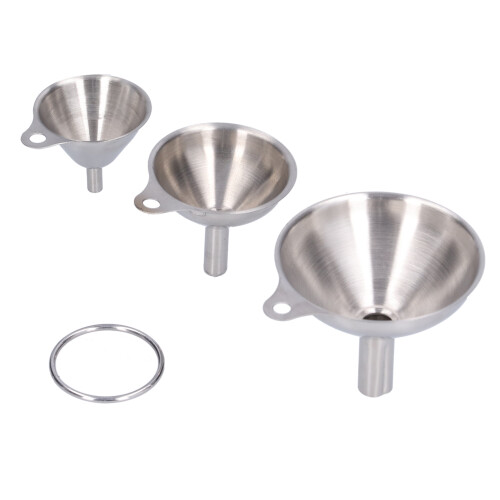3 pièces entonnoir mini en acier inoxydable, 2,2 oz, argent 1