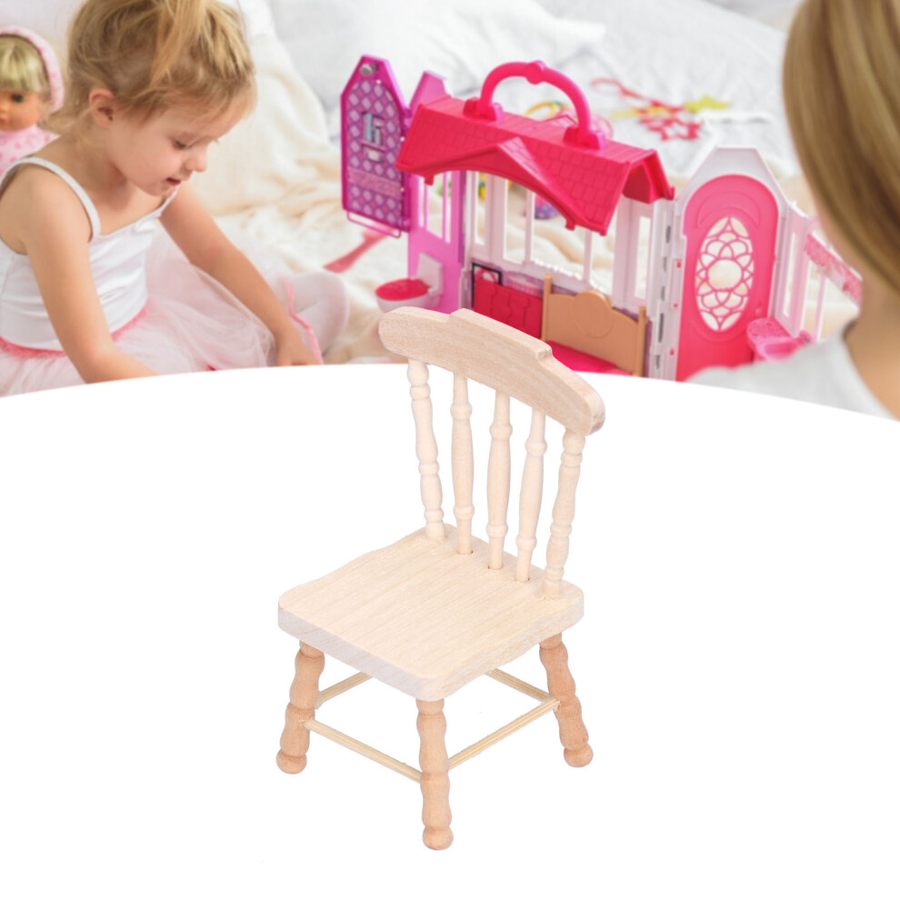 1:12 Dollhouse Chair Miniature Furniture Doll House Decoration Model Children Play ToyPlain