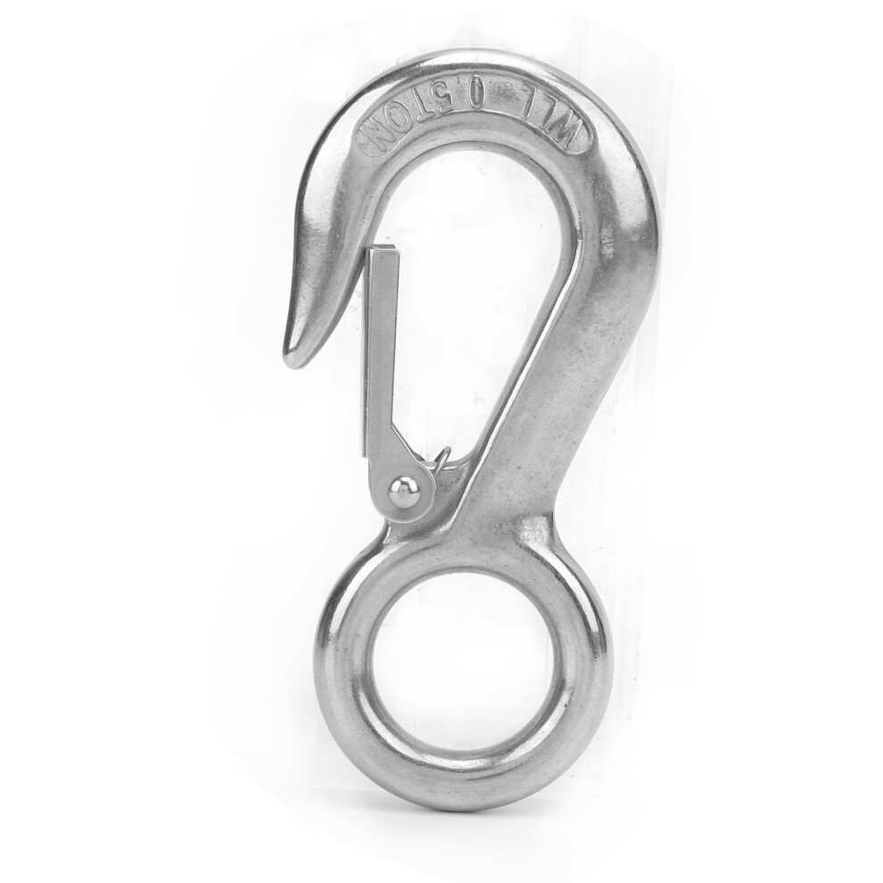 5Pcs Stainless Steel Big Eye Snap Latched Hoist Crane Hook Antishedding Lifting Hooks 8321322517178