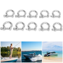 10 Stück Edelstahl M6 Bogenkarabiner 100 kg Tragkraft für Marine & Camping
