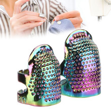 Thimble Metal Retro Sewing Thimbles Adjustable Finger Protector DIY Quilting Tools for Embroidery NeedleworkColorful