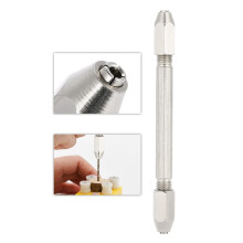 Mèche torsadée à double extrémité pour perceuse manuelle 11x1x1 cm argenté