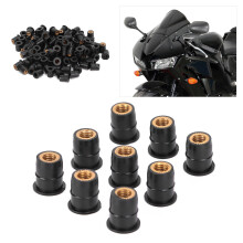 100 pièces Well Nut M6 x 0,8 mm caoutchouc noir