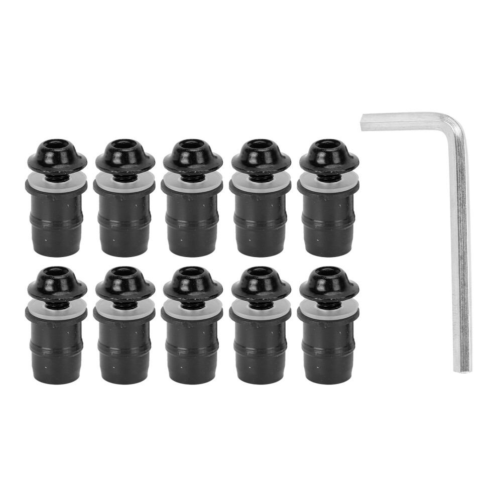 10Pcs Motorcycle M5x16mm/0.6In Windscreen Windshield Screw Bolts Kit Universal With Wrenchblack 8481322521206