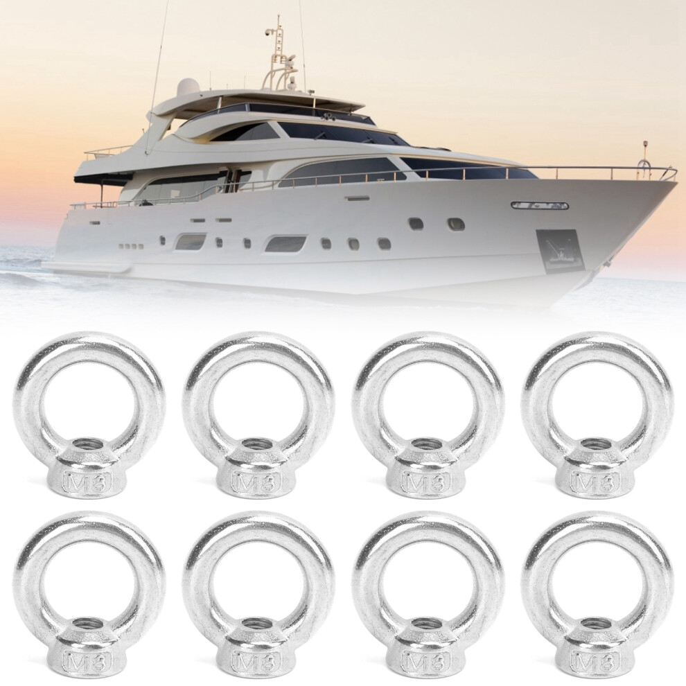 8Pcs Eye Nuts Stainless Steel Outdoor Lifting Tools For Ocean Industry Yachts Motor Boats Assault Shipsm8 140Kg Load 8421322520861