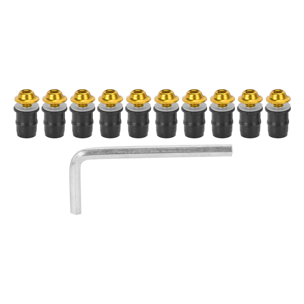 10Pcs Motorcycle M5x16mm/0.6In Windscreen Windshield Screw Bolts Kit Universal With Wrenchgolden 4221322521196