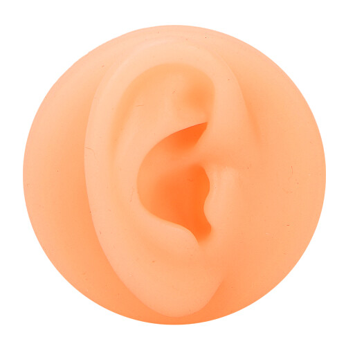 Modello d'orecchio in silicone, orecchio destro, colore carne. 1