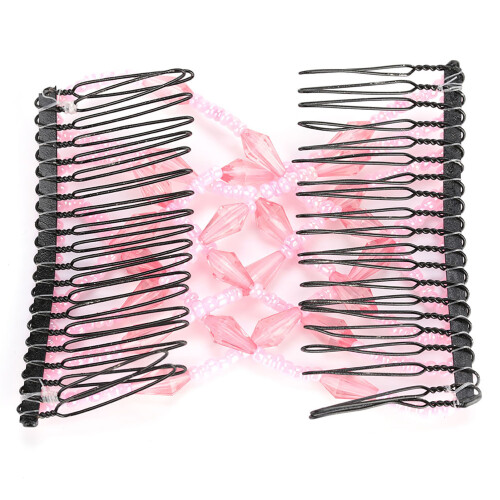 Perles roses pour pince à cheveux extensible 8,5  7,5 cm, 33 g