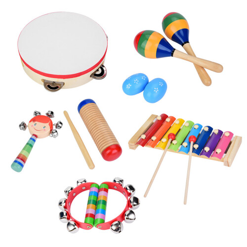 Set da 13 pezzi di strumenti in legno 20x20x5cm multicolore 1