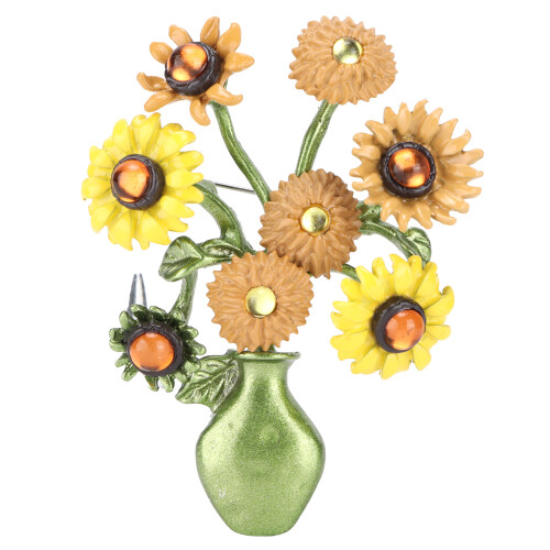 Broche tournesol pour revers - fleur en alliage 1