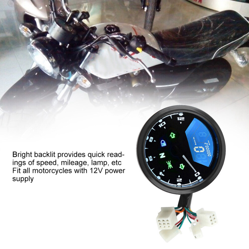 Universal Motorcycle Lcd Digital Display Speedometer Odometer Tachometer Fuel Meter Gauge 3211322524359