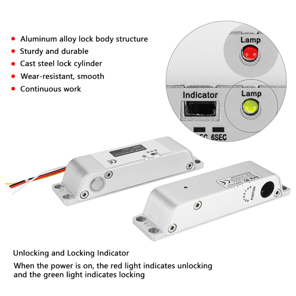 Dc12v 1000Kg Electric Drop Door Lock Magnetic Induction Gate Entry Access Control 4681322524472