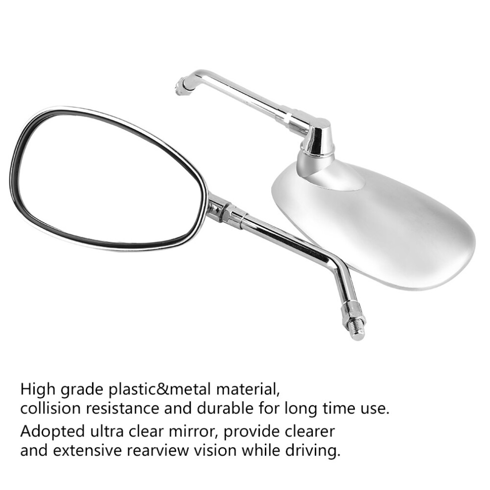 2Pcs Motorcycle Motorbike Modified Rearview Mirror Chrome Rear View Side Mirrors 7901322525857