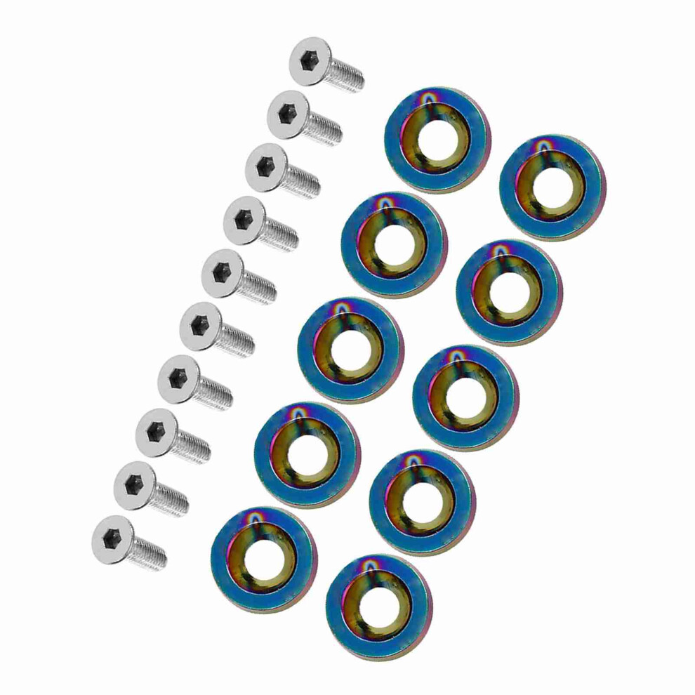 Car Modification M6 Gasket Bolt License Plate Frame Decoration Screw (Colorful) 8141322525771