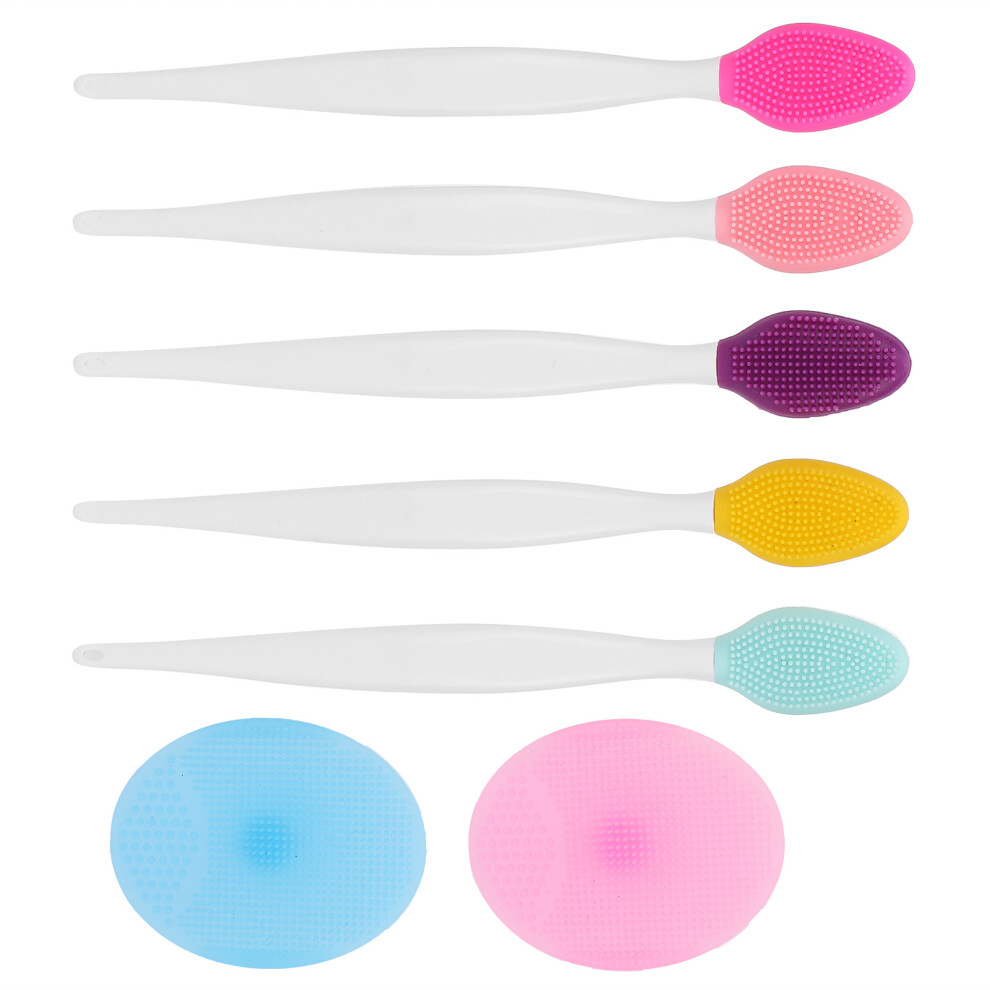 Silicone Facial Cleansing Brush Silicone Face Pore Cleaner Face Nose Lip Exfoliating Brush Set