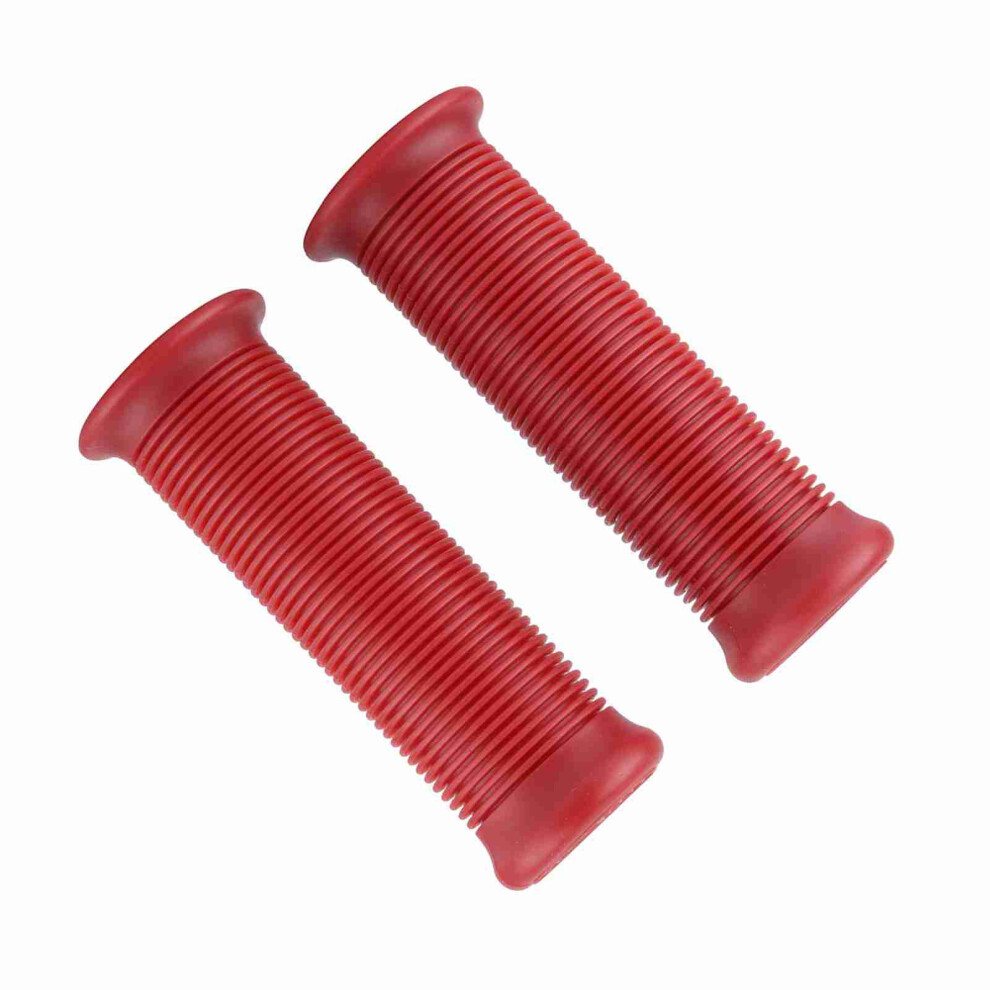 Pair Of 1Inch 25Mm / 1.1Inch 28Mm Universal Motorcycle Vintage Tpu Handle Handlebar Grip Red 8461322526838