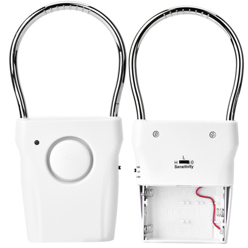 Alarme compacte de poignée de porte 120dB, 3xAAA, ABS blanc 2