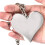 Allarme a forma di cuore da 130 dB, argento, 3xAG13, 10 cm 15