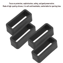 4 pièces Boucle de bracelet en silicone pour montre de 20 mm noire
