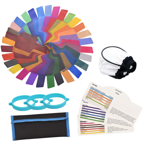 Kit diffusore di colore con 30 filtri in gel da 6,1  5,7 cm 2
