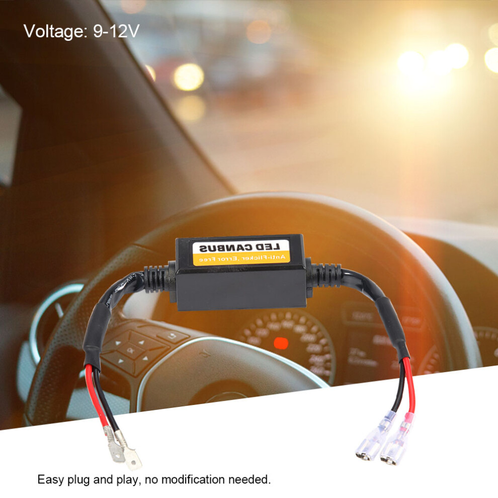 1Pair H1/H3 Canbus Led Headlight Decoder Device Anti Flicker Resistors Error Canceller 9471322528793